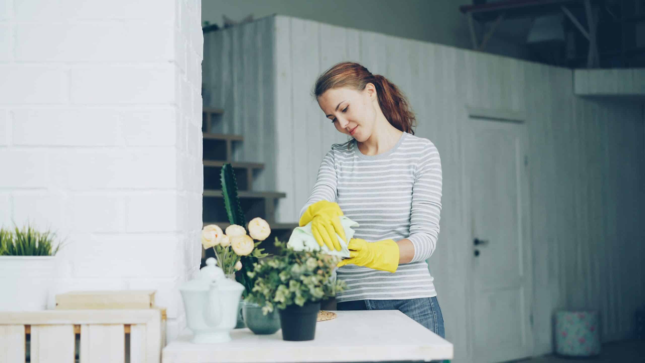 Remise en état après débarras : une femme sereine dans un logement propre, sain et prêt à être habité